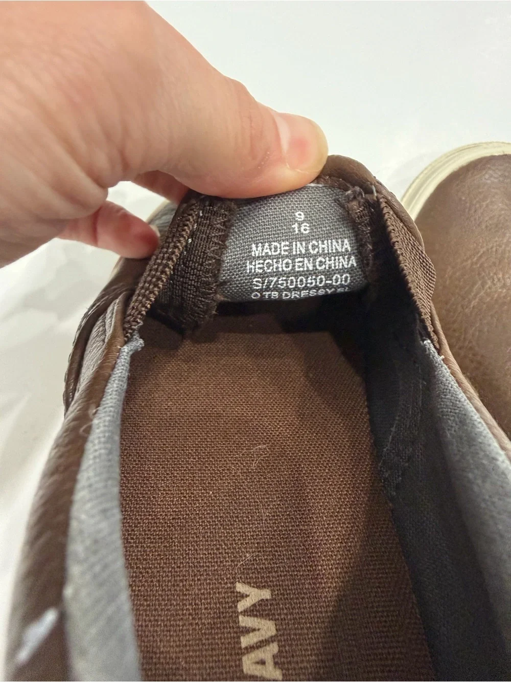 Old Navy Brown Slip-On Sneakers Toddler Size 9 Faux Leather Casual School Shoes